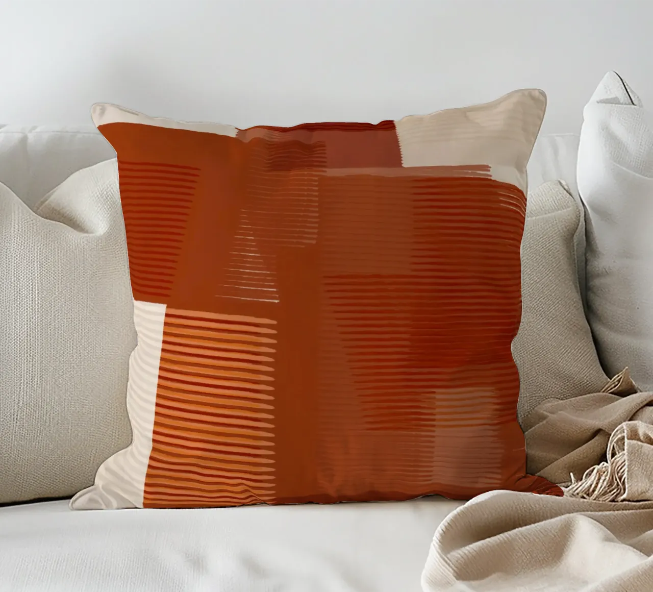 Shutter Studies 1 | Abstract Shape Minimalism | Terracotta Kissen von sabidussi