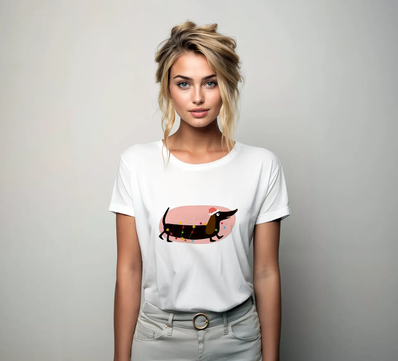 Christmas dachshund women's fitted t-shirt by FrauFrüchtnicht