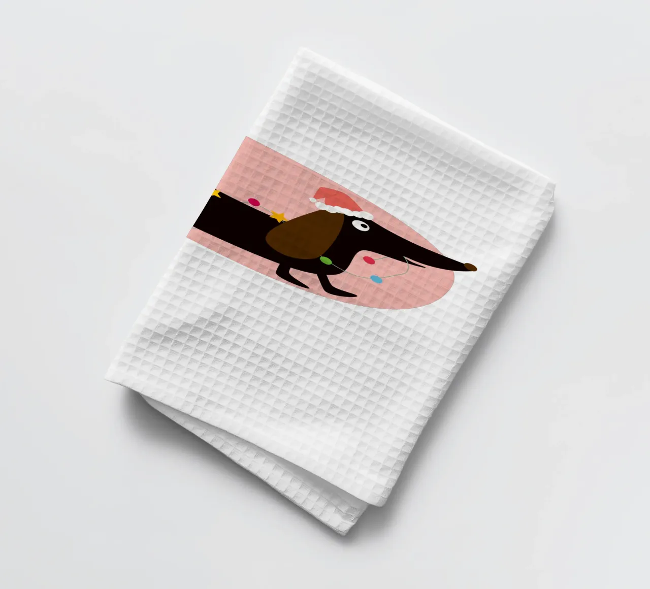 Christmas dachshund tea towel by FrauFrüchtnicht