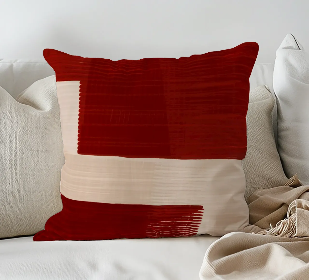 Shutter Studies 2 | Red & Neutral Cream cuscino da sabidussi