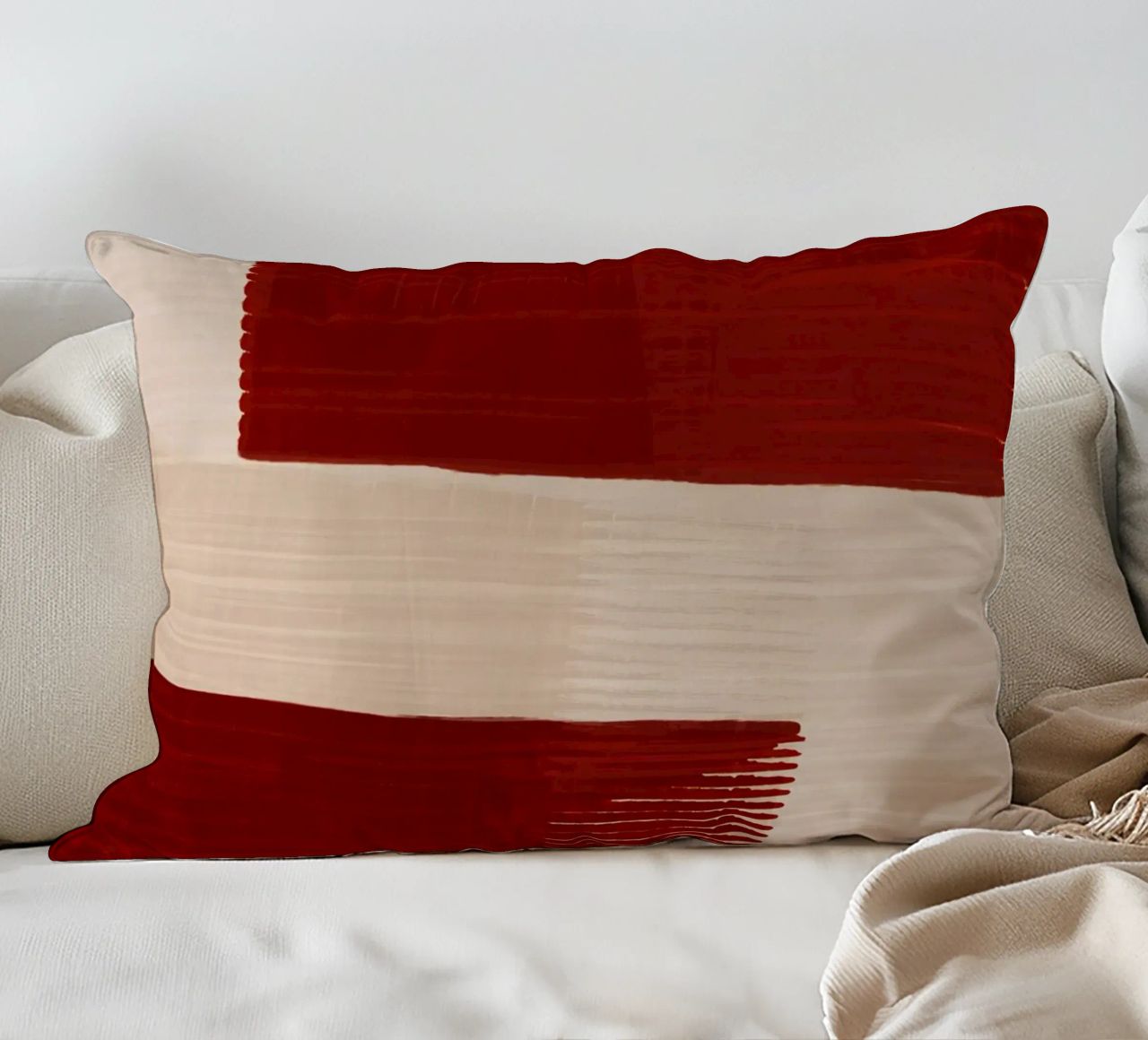 Shutter Studies 2 | Red & Neutral Cream cuscino da sabidussi