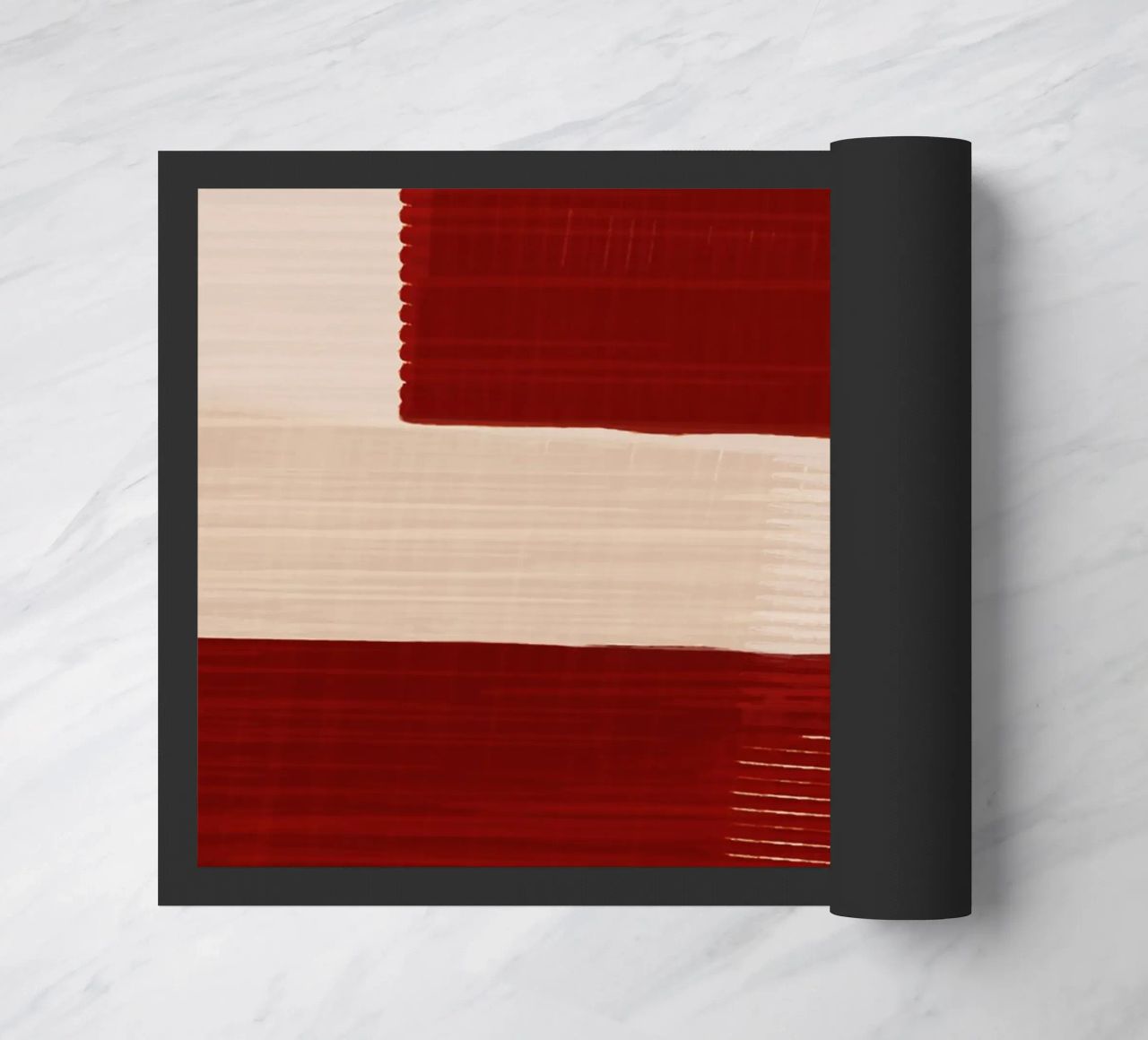 Shutter Studies 2 | Red & Neutral Cream Fußmatte von sabidussi
