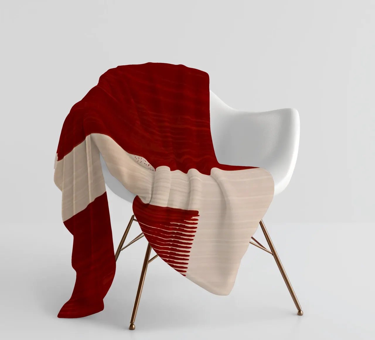 Shutter Studies 2 | Red & Neutral Cream coperta in pile da sabidussi