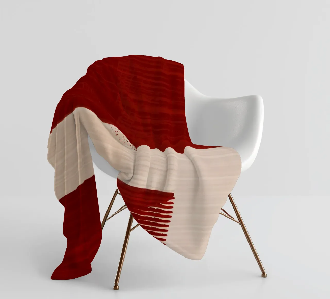 Shutter Studies 2 | Red & Neutral Cream coperta in pile da sabidussi