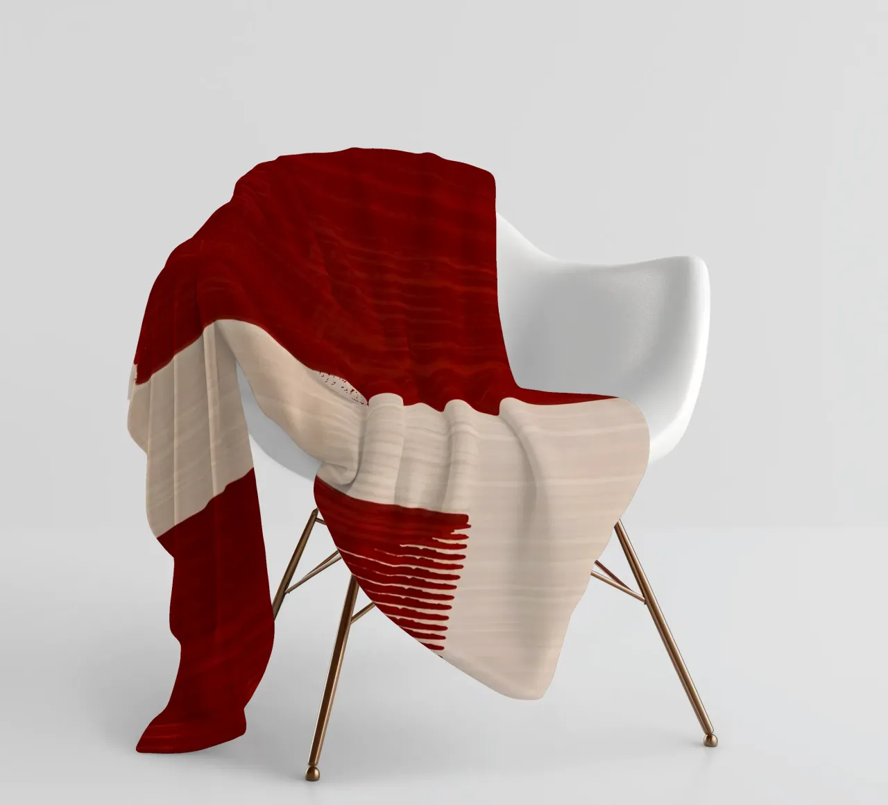 Shutter Studies 2 | Red & Neutral Cream coperta in pile da sabidussi