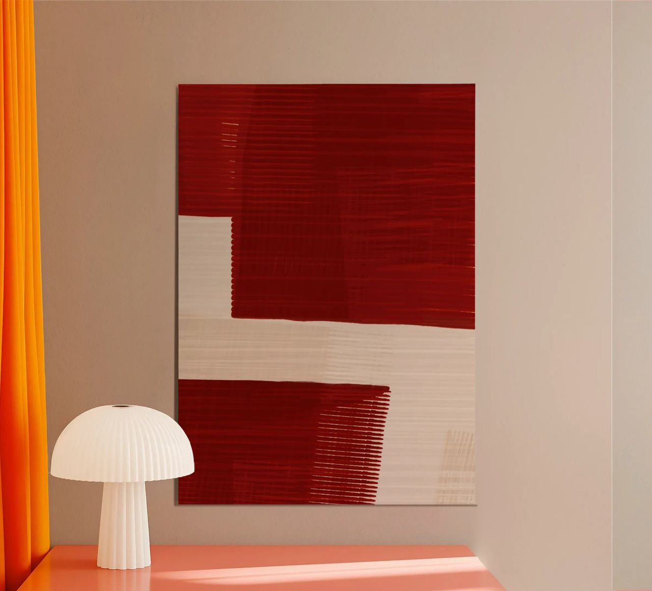 Shutter Studies 2 | Red & Neutral Cream alluminio dibond da sabidussi
