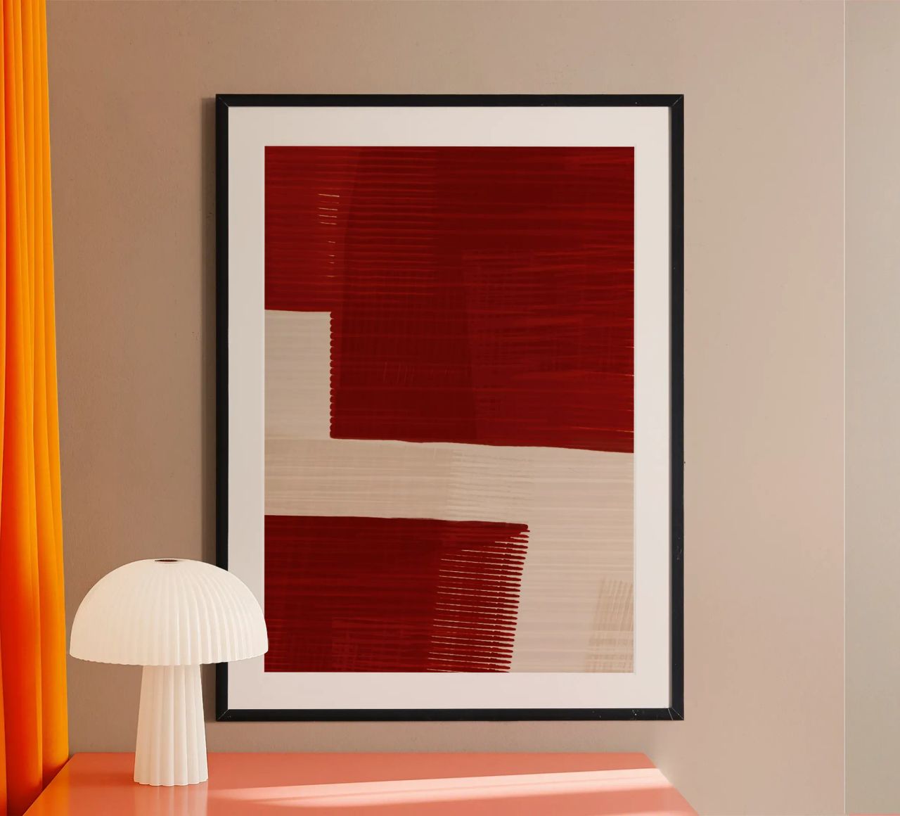 Shutter Studies 2 | Red & Neutral Cream Poster von sabidussi