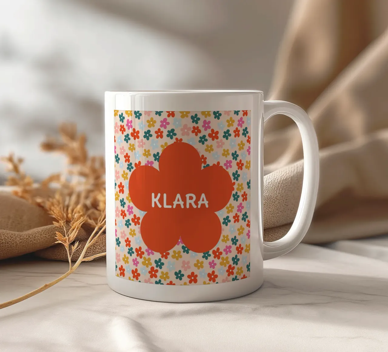 Fröhliche Blumen tazza in ceramica da Ohkimiko