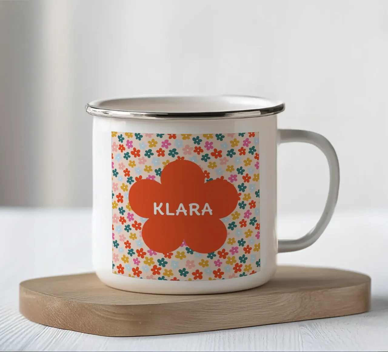Fröhliche Blumen tazza in smalto da Ohkimiko