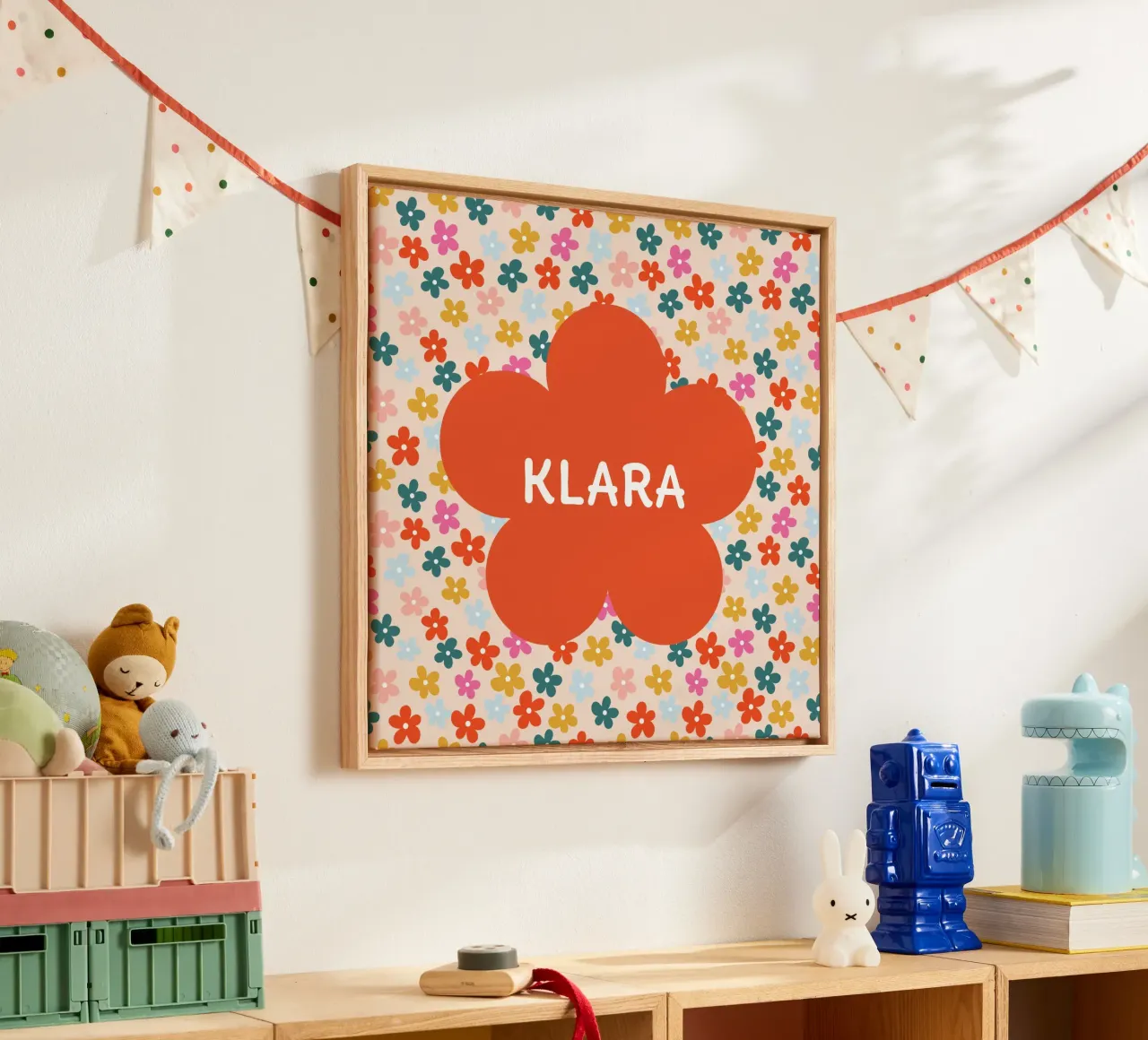 Fröhliche Blumen canvas met Baklijst van Ohkimiko