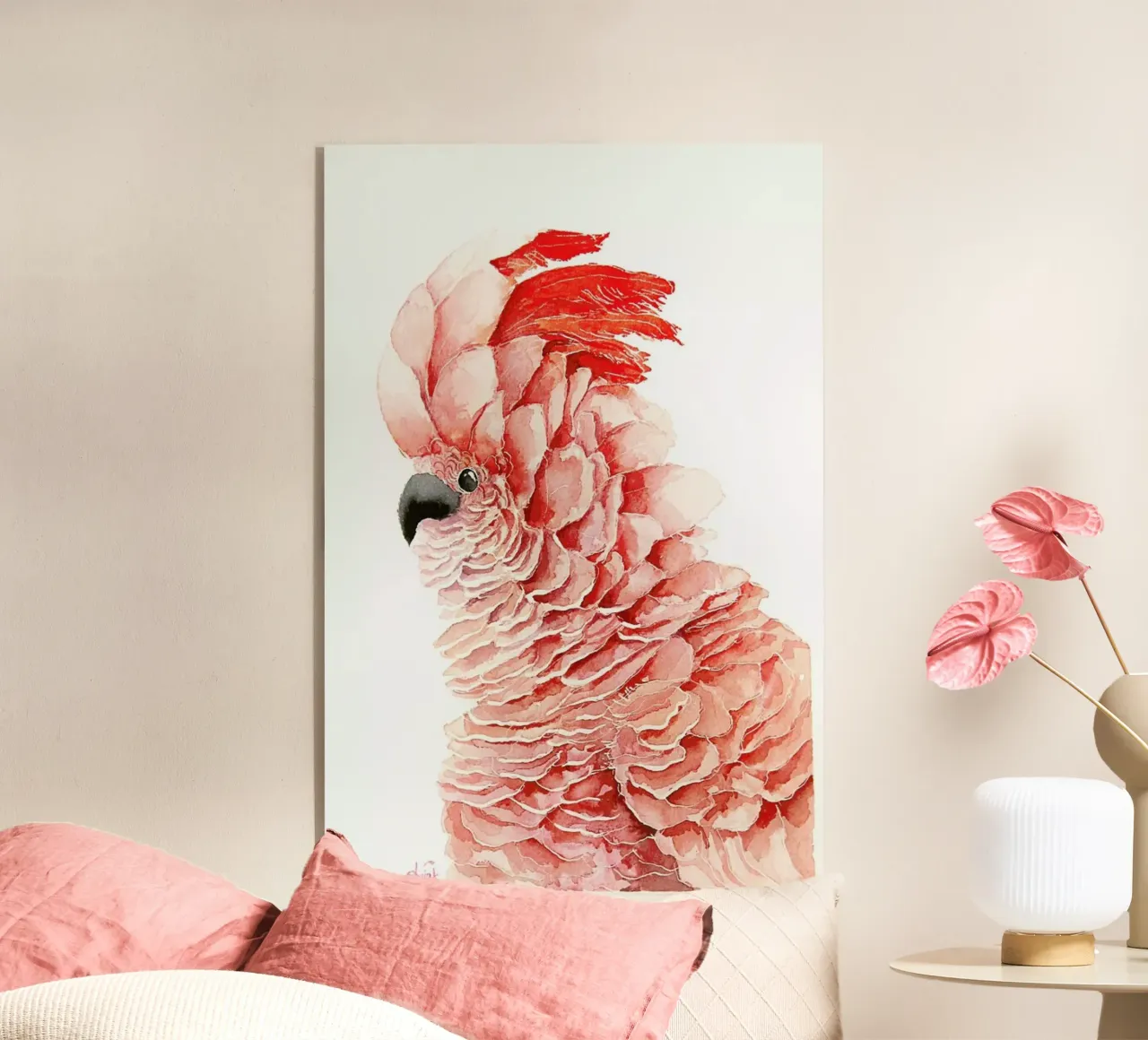 Pink parrot plexiglass da Karolina Kijak