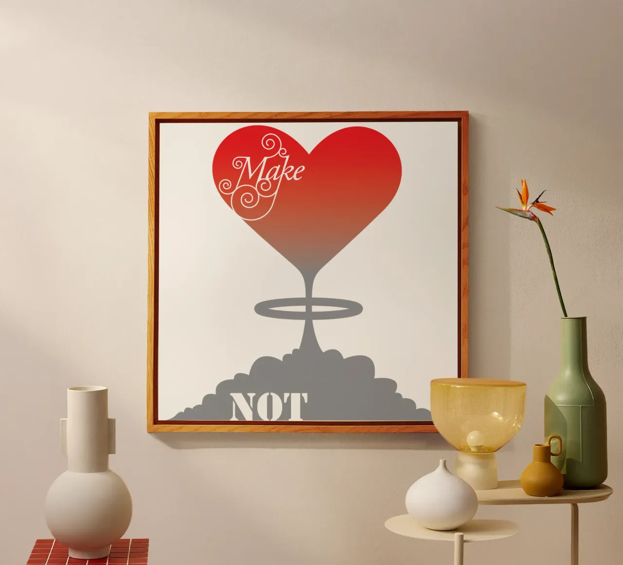 Make Love, Not War acrylic glass by Thomas Fuchs