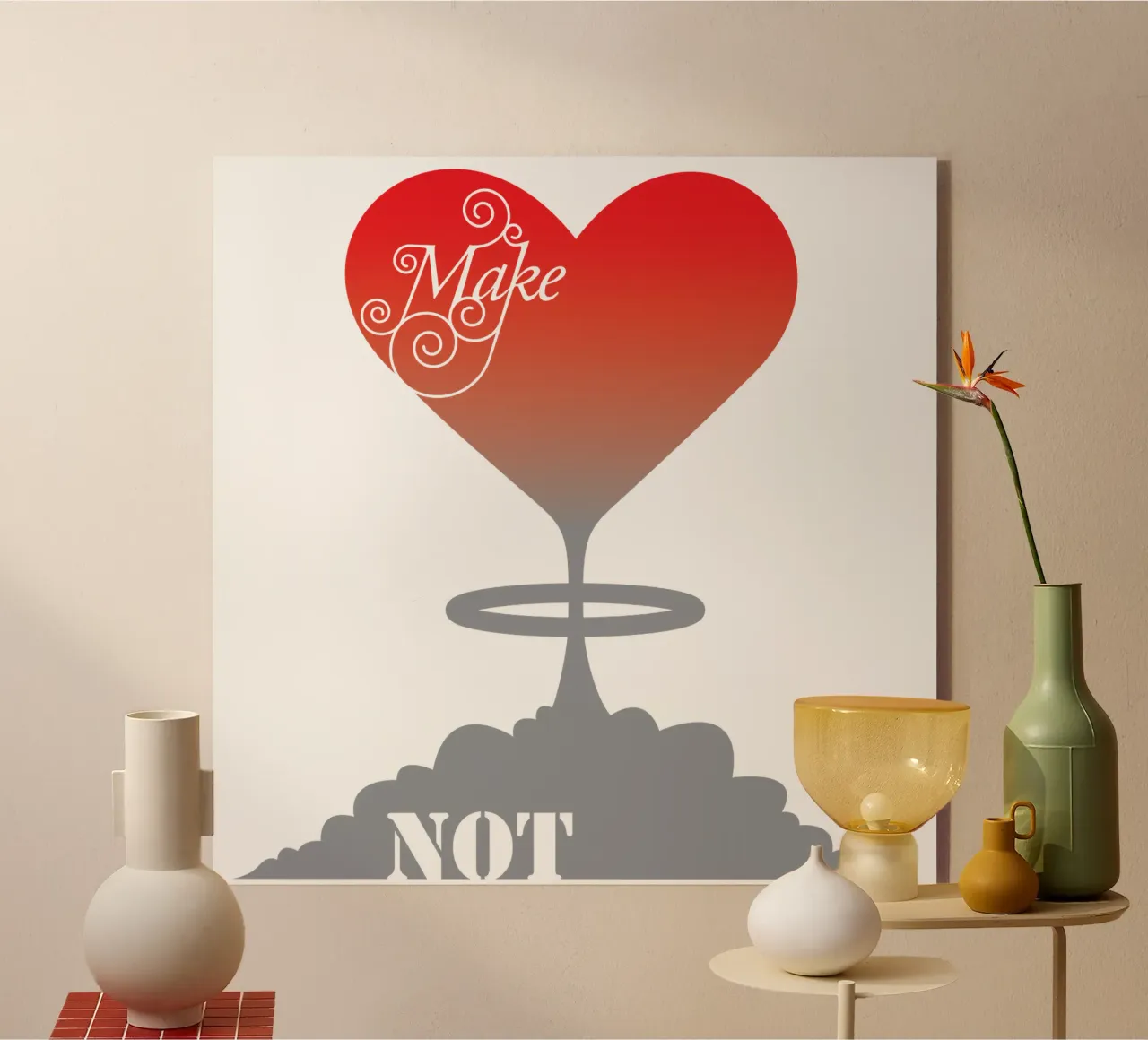 Make Love, Not War plexiglass da Thomas Fuchs