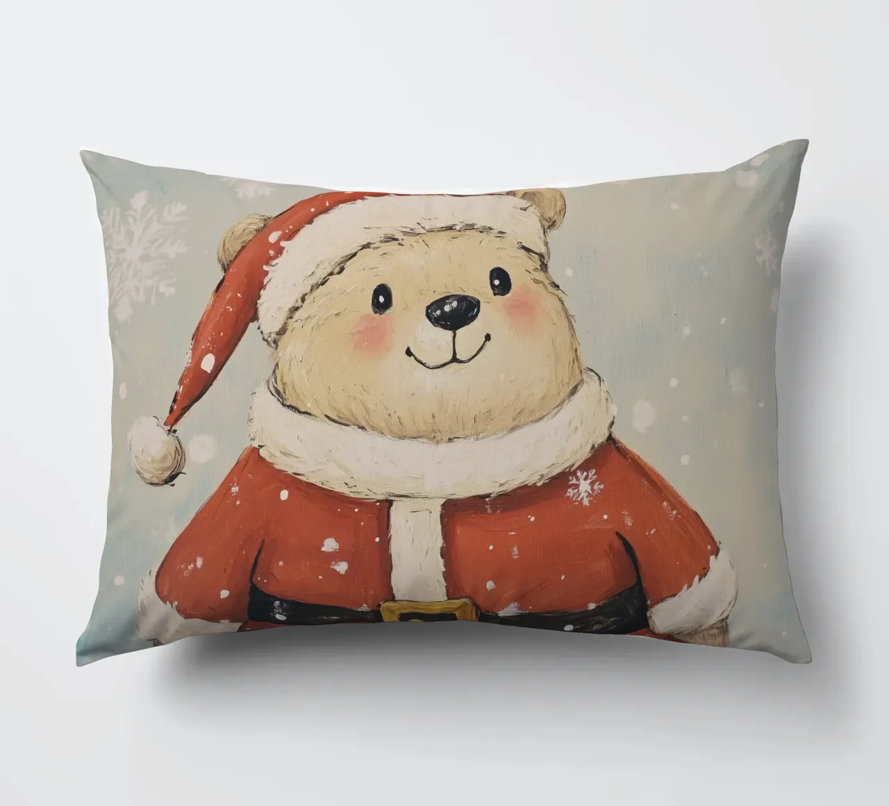 Bear Santa decorative cushion by Melloi Art Print