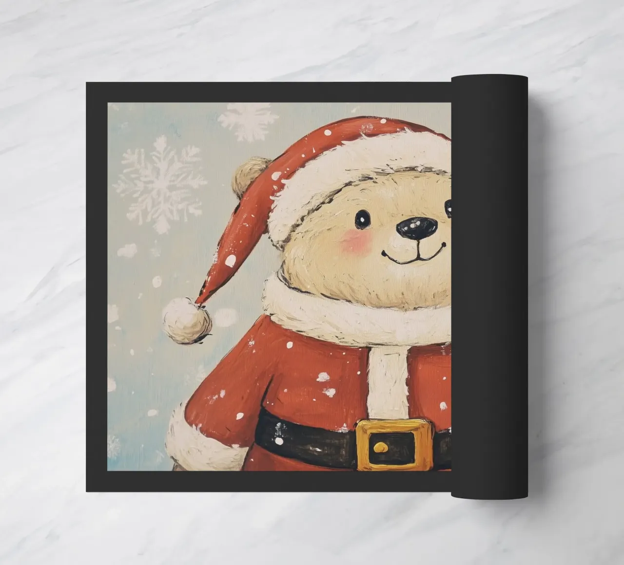 Bear Santa doormat by Melloi Art Print