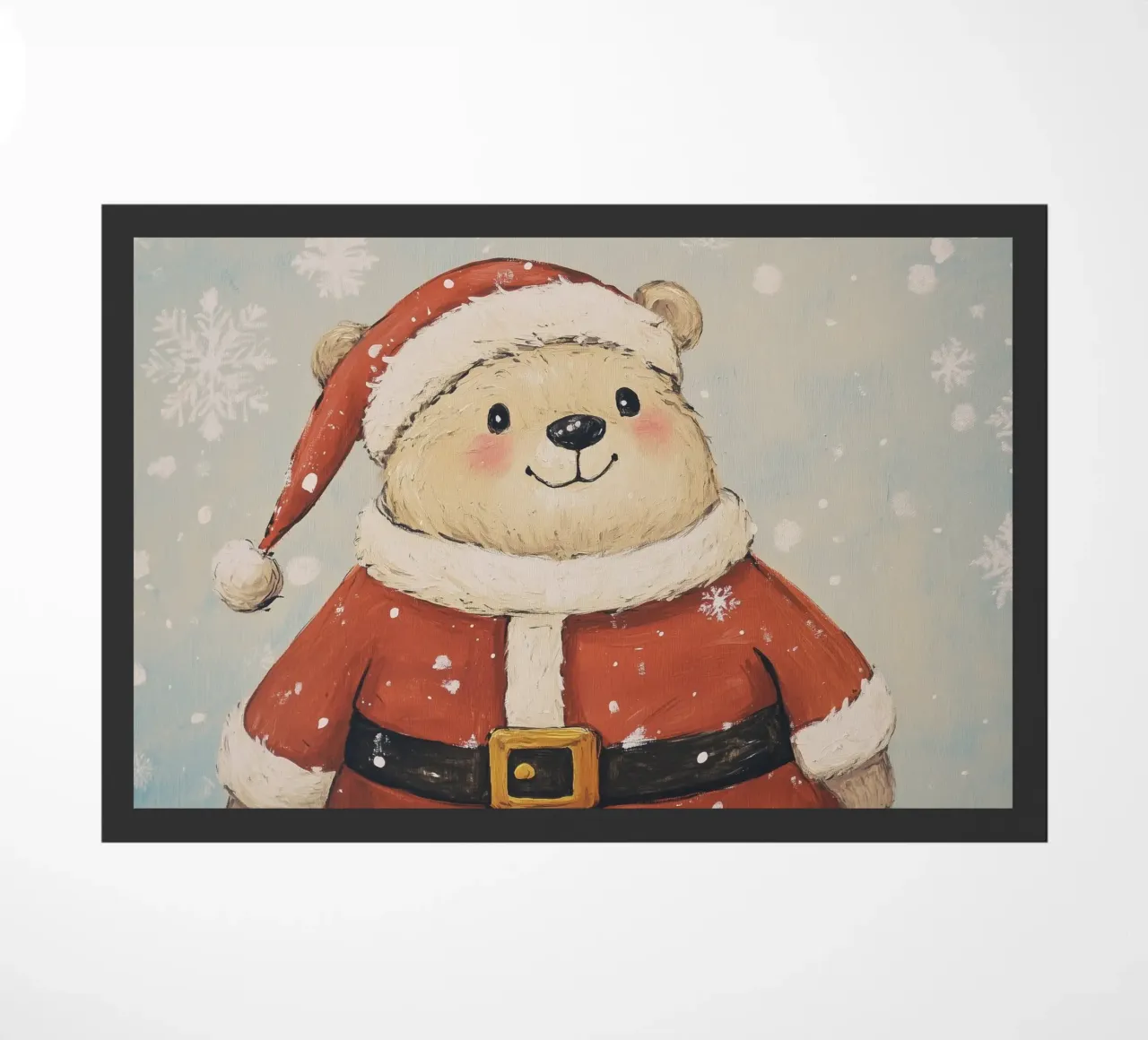 Bear Santa doormat by Melloi Art Print