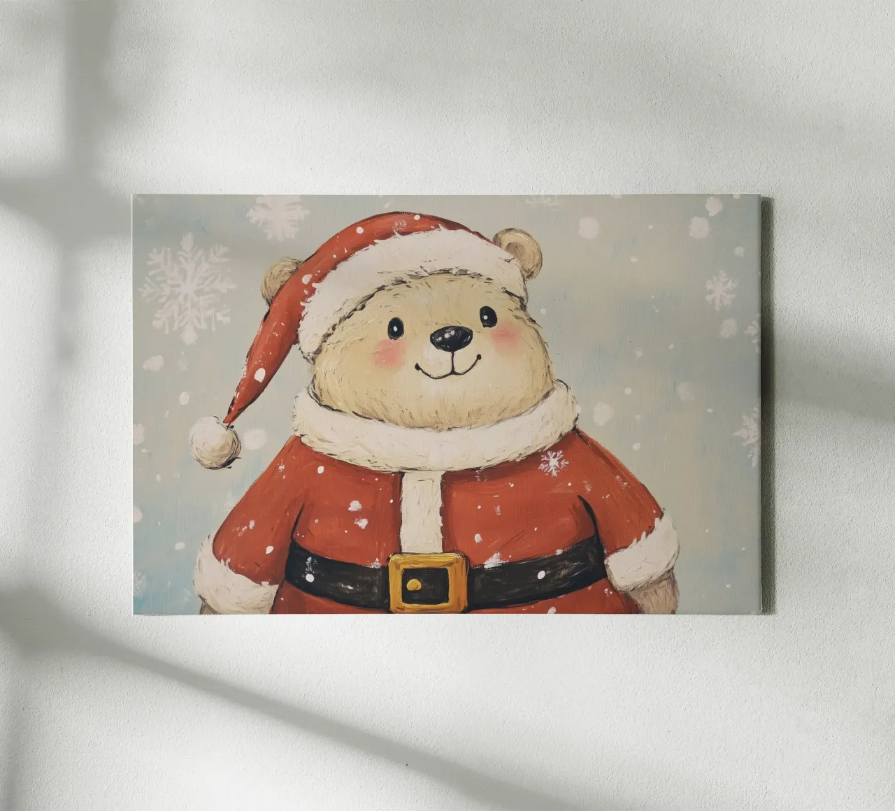 Bear Santa canvas by Melloi Art Print
