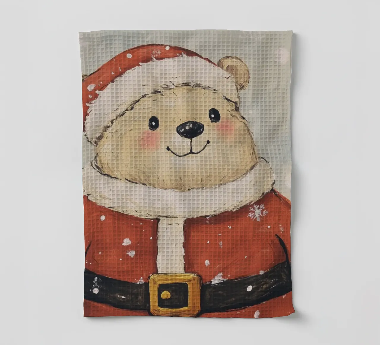 Bear Santa tea towel by Melloi Art Print