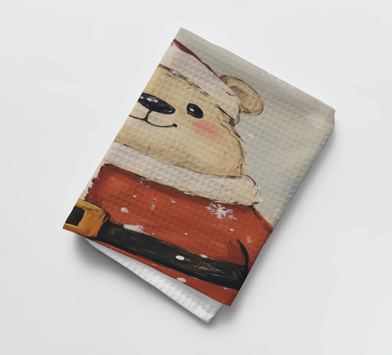 Bear Santa tea towel by Melloi Art Print