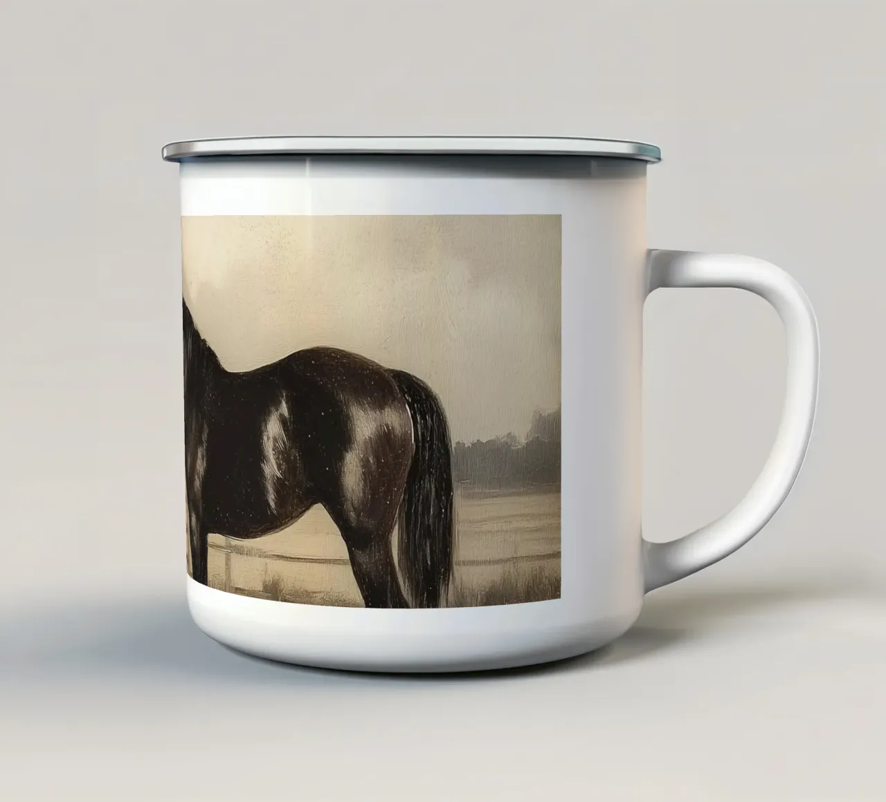 Rimanere liberi e selvaggi tazza in smalto da Melloi Art Print