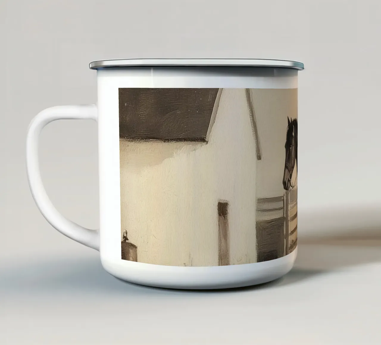 Rimanere liberi e selvaggi tazza in smalto da Melloi Art Print