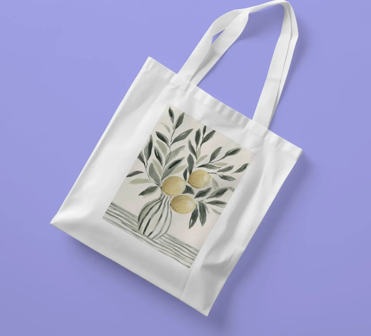 Alberi di limone in vaso borsa in juta da Melloi Art Print