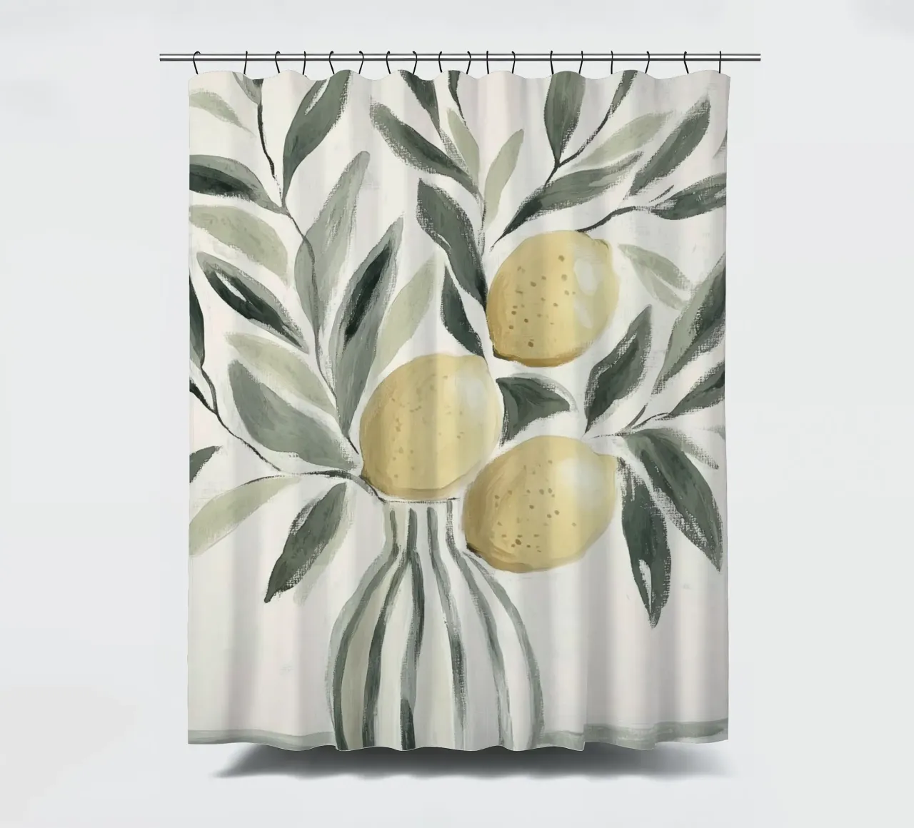 Alberi di limone in vaso tenda da doccia da Melloi Art Print