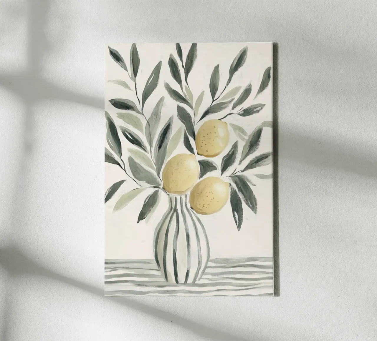 Lemon Trees in Vase canvas by Melloi Art Print