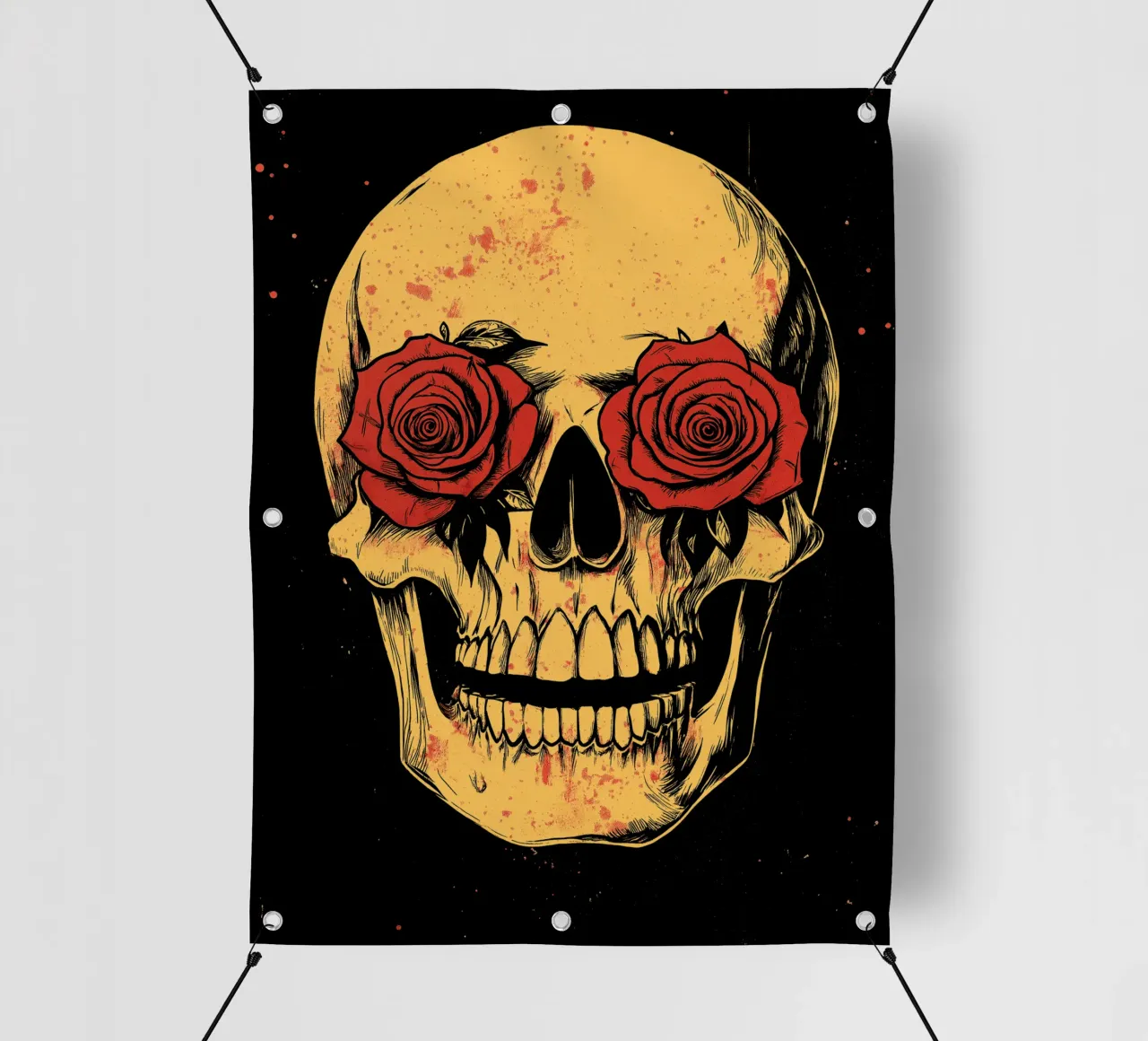 Teschio con rose | Memento Mori Deluxe telo in pvc da Autofocus