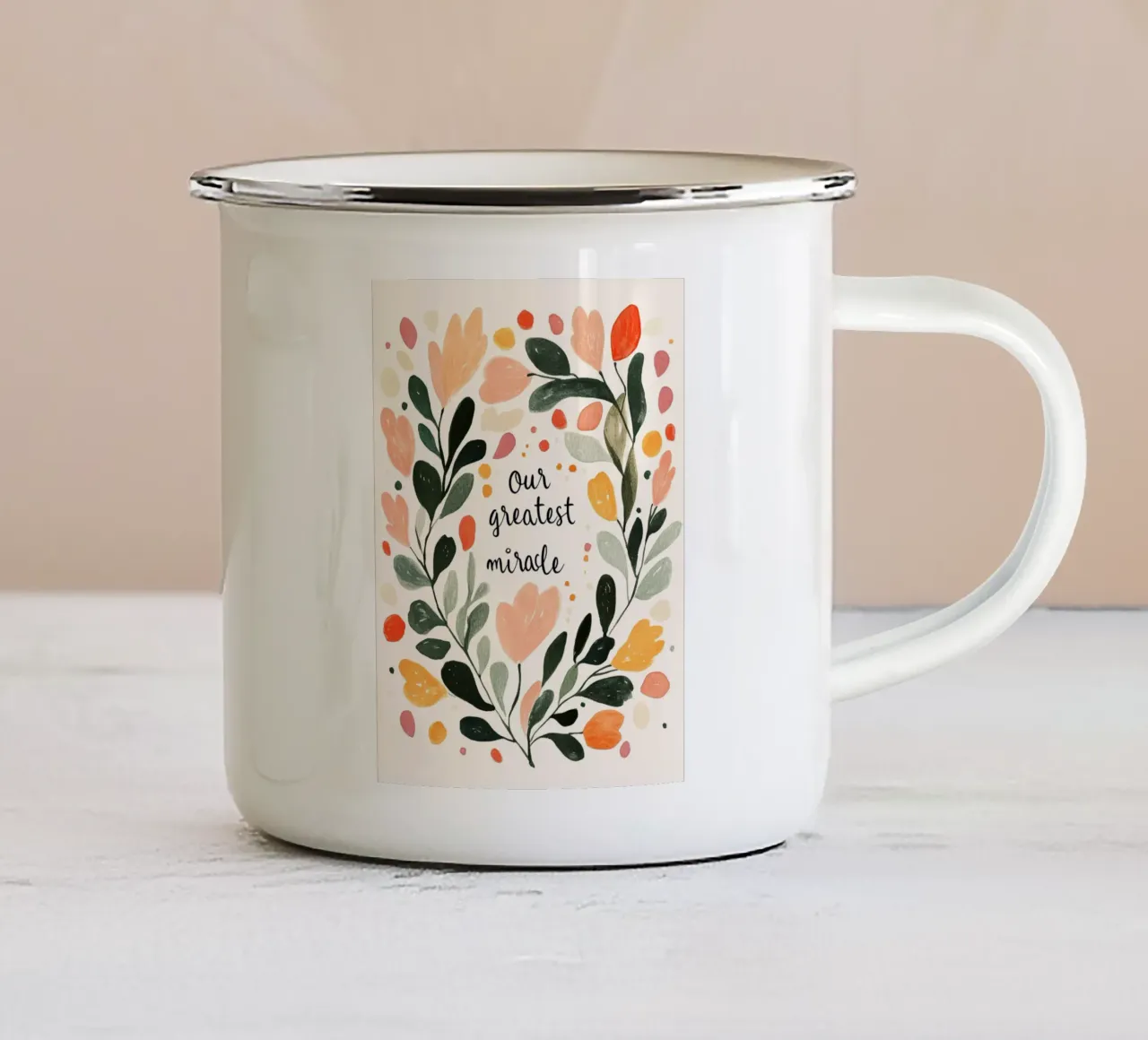 Our Greatest Miracle No 3 tazza in smalto da treechild