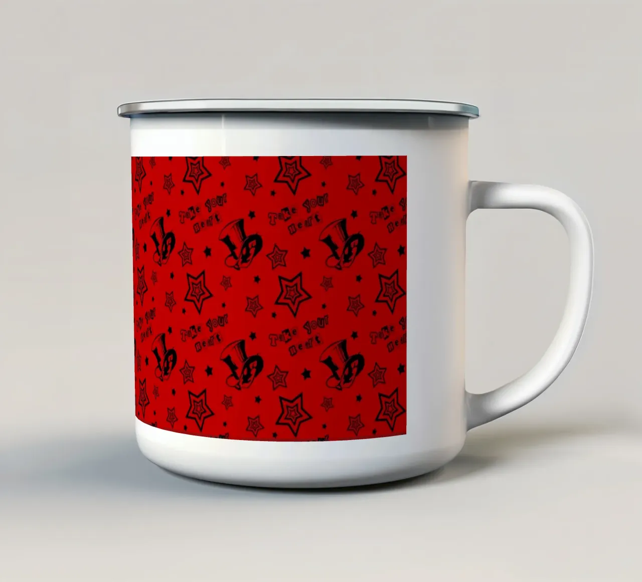 Prendete il vostro modello di cuore tazza in smalto da Loobs