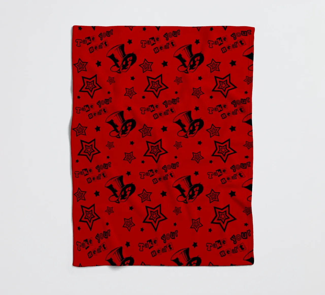 Take your heart pattern fleece blanket by Loobs