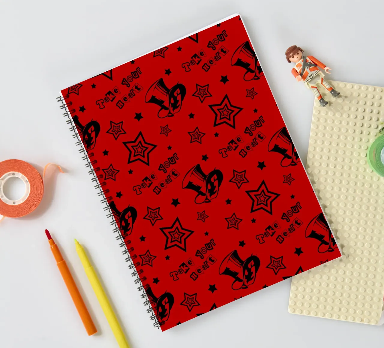 Take your heart pattern spiral notebook by Loobs