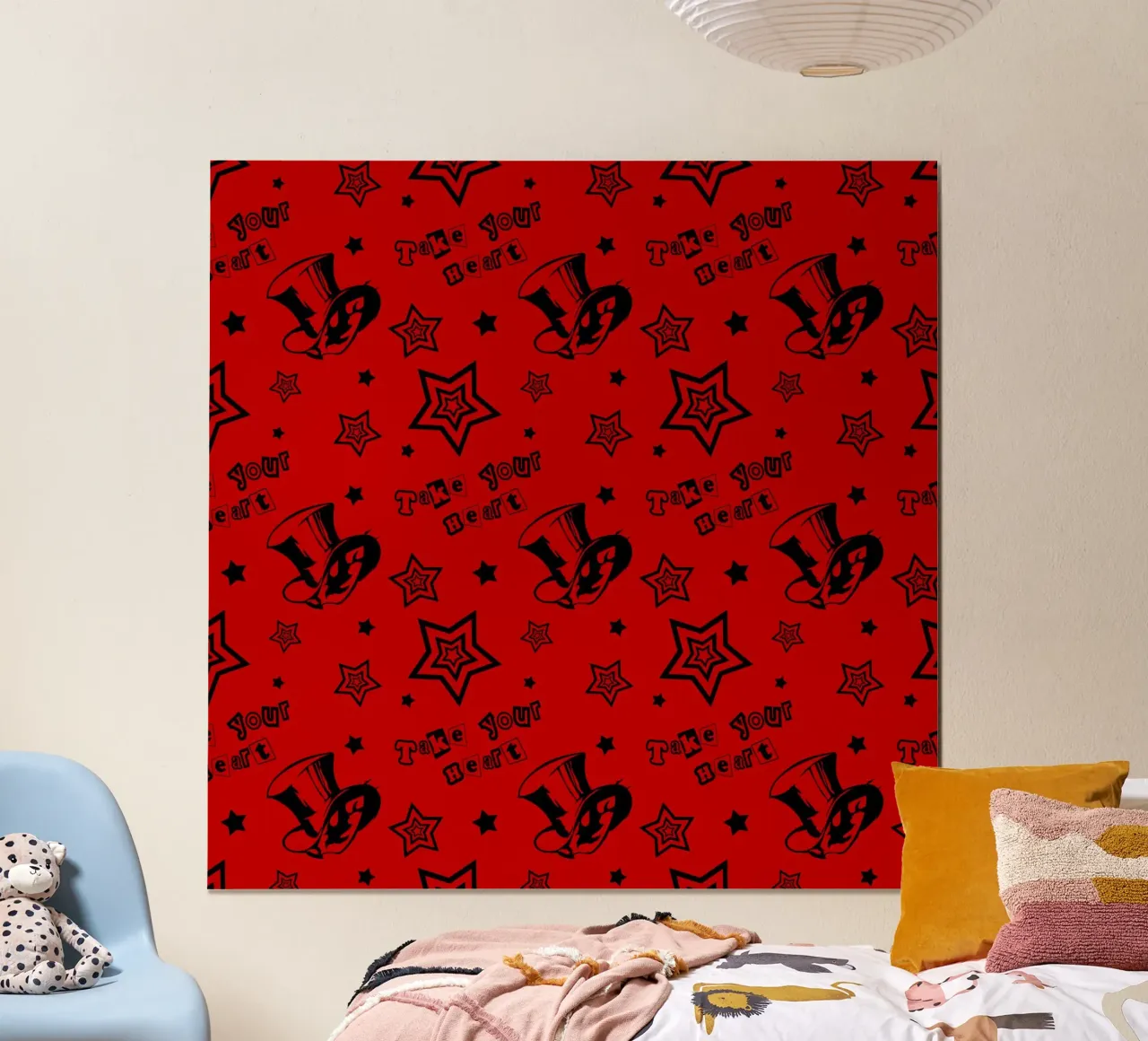 Prendete il vostro modello di cuore poster con telaio in legno da Loobs