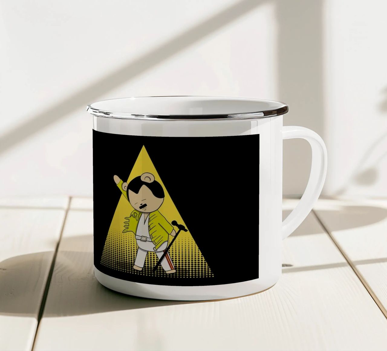 Teddy Mercury sotto i riflettori tazza in smalto da Loobs