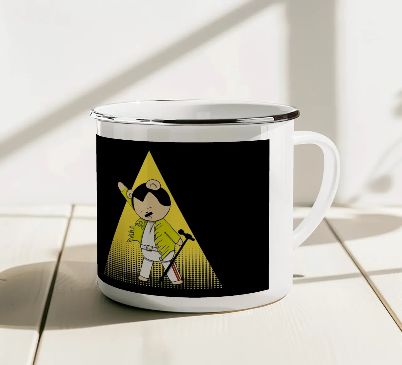 Teddy Mercury sotto i riflettori tazza in smalto da Loobs