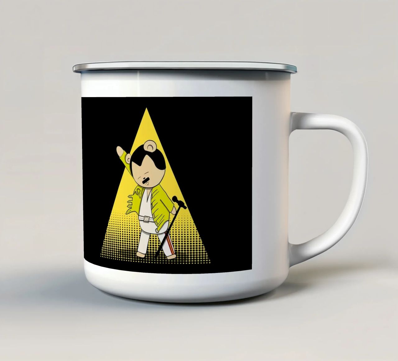 Teddy Mercury sotto i riflettori tazza in smalto da Loobs
