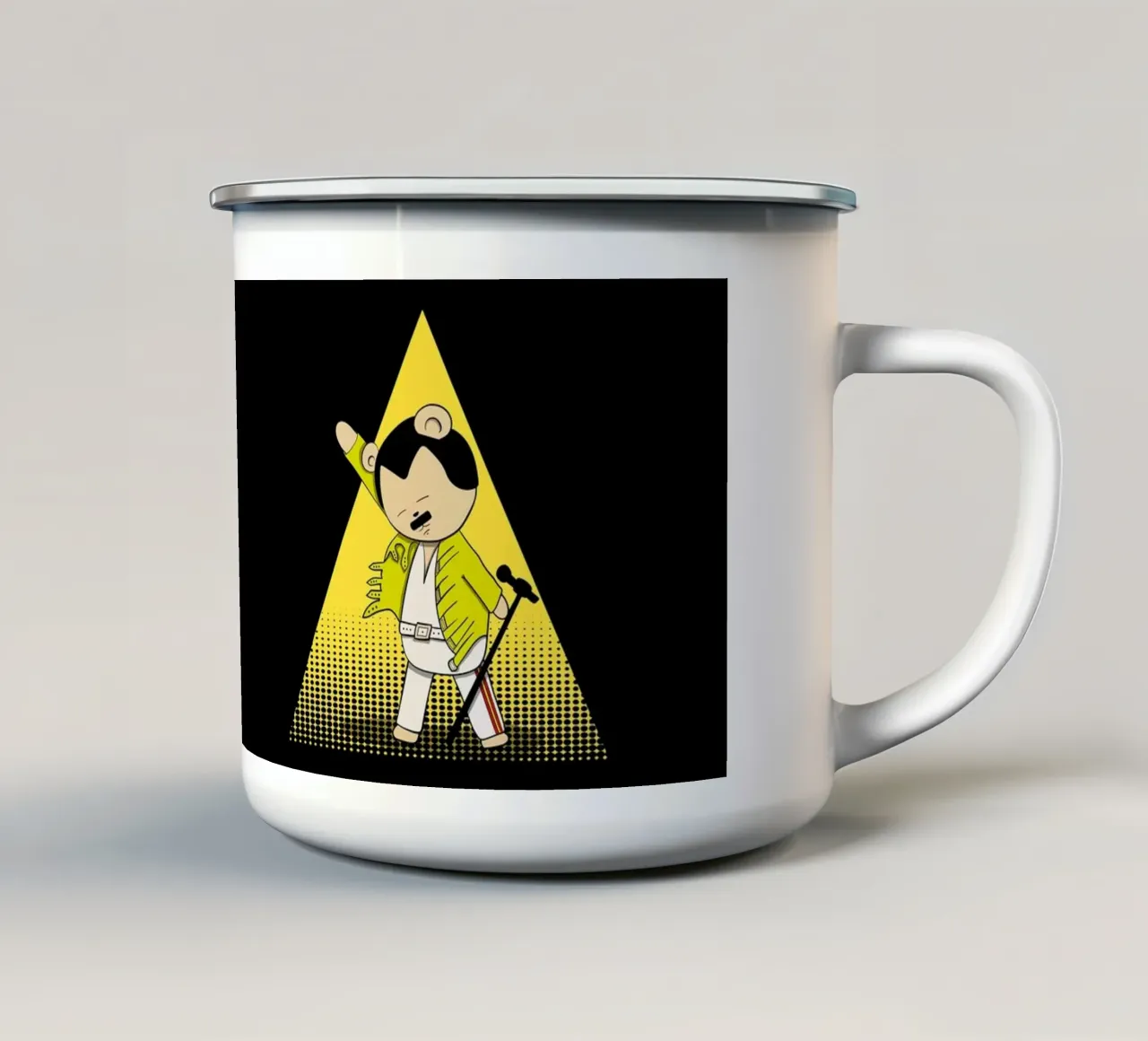 Teddy Mercury sotto i riflettori tazza in smalto da Loobs