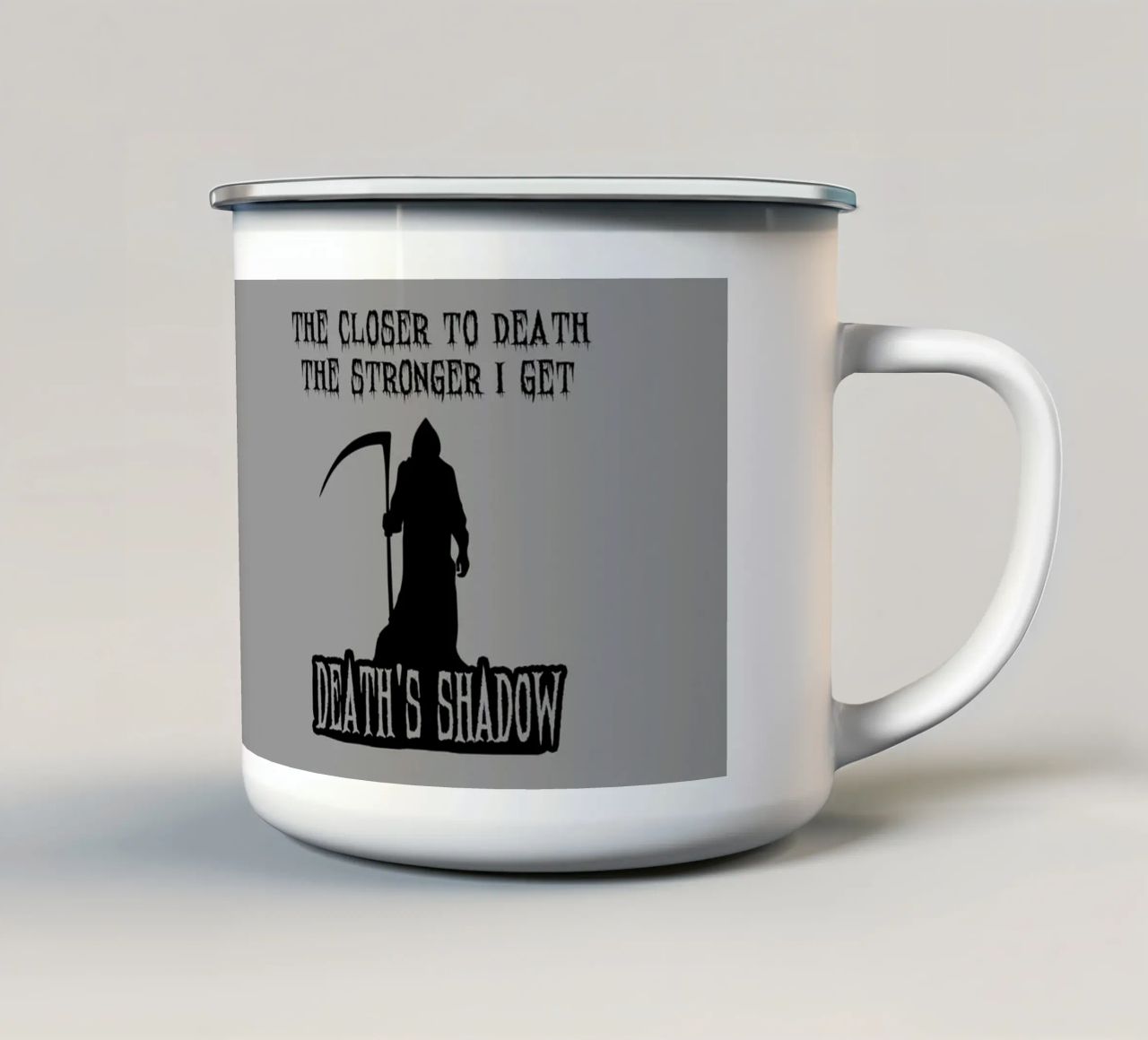Più mi avvicino alla morte, più divento forte - L'ombra della morte tazza in smalto da Loobs
