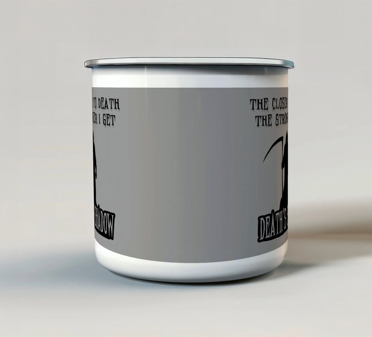 Più mi avvicino alla morte, più divento forte - L'ombra della morte tazza in smalto da Loobs