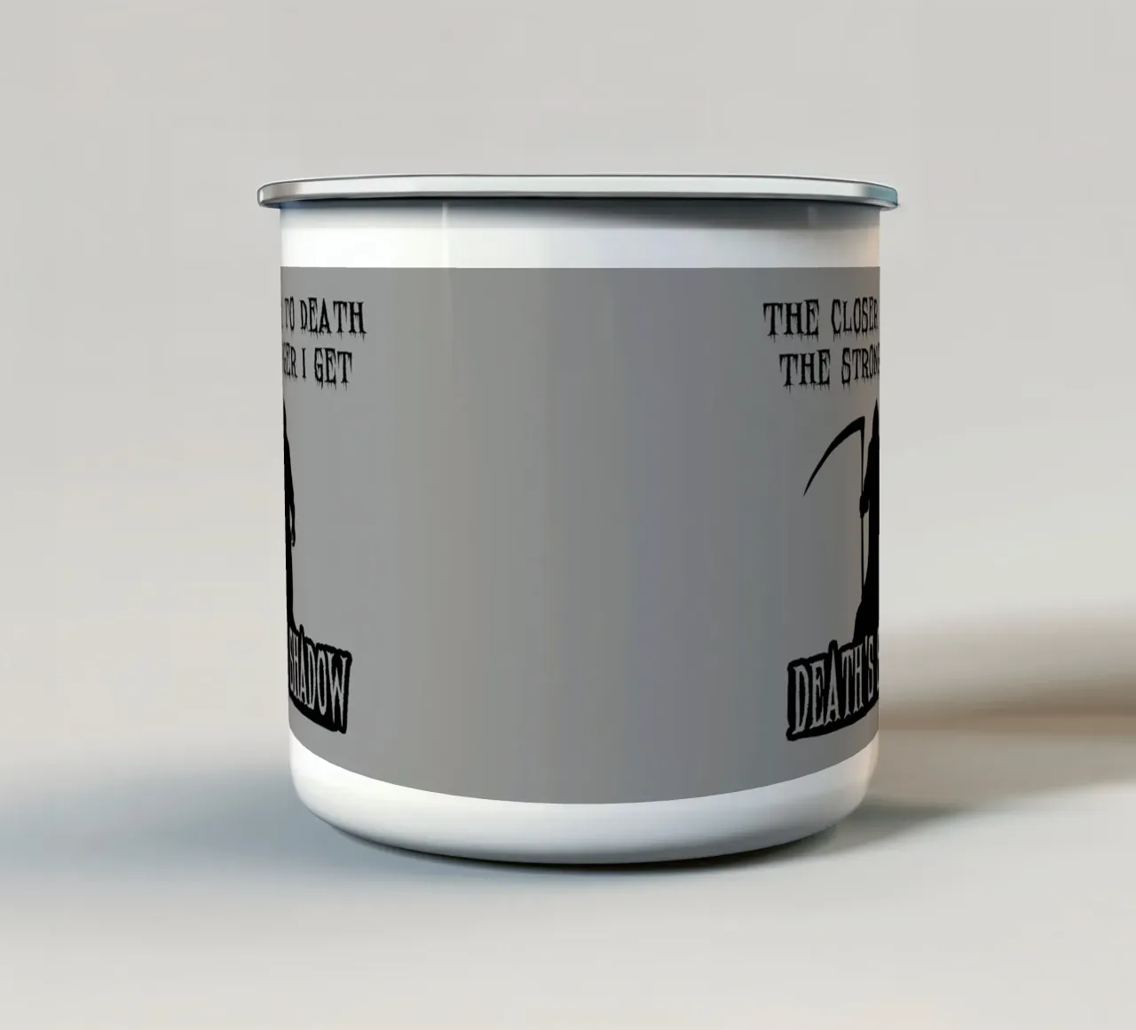 Più mi avvicino alla morte, più divento forte - L'ombra della morte tazza in smalto da Loobs
