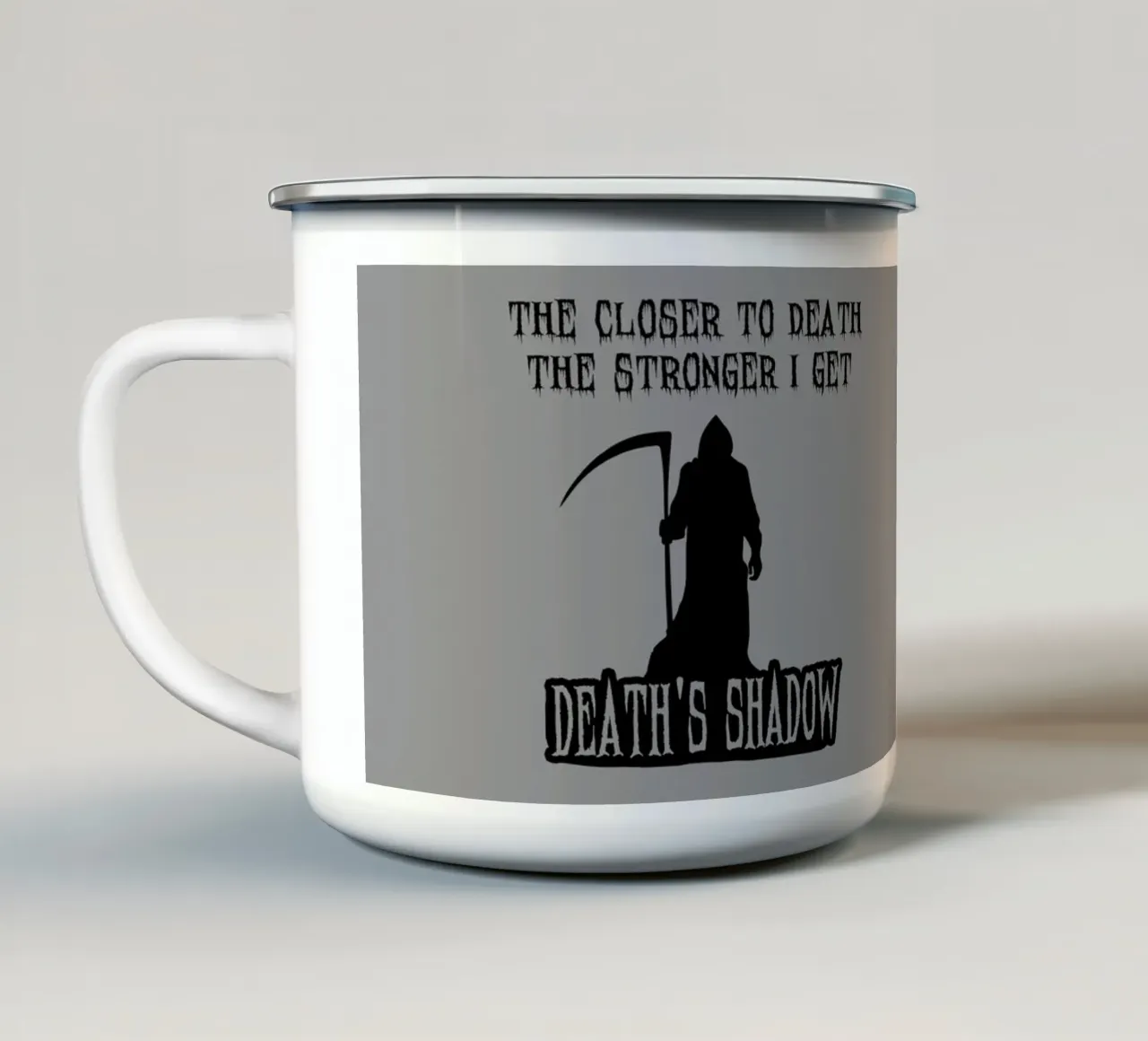 Più mi avvicino alla morte, più divento forte - L'ombra della morte tazza in smalto da Loobs