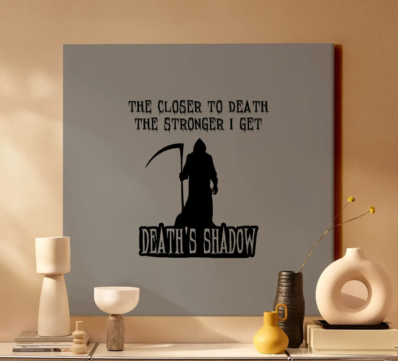 The closer to death the stronger I get - Death's Shadow canvas by Loobs