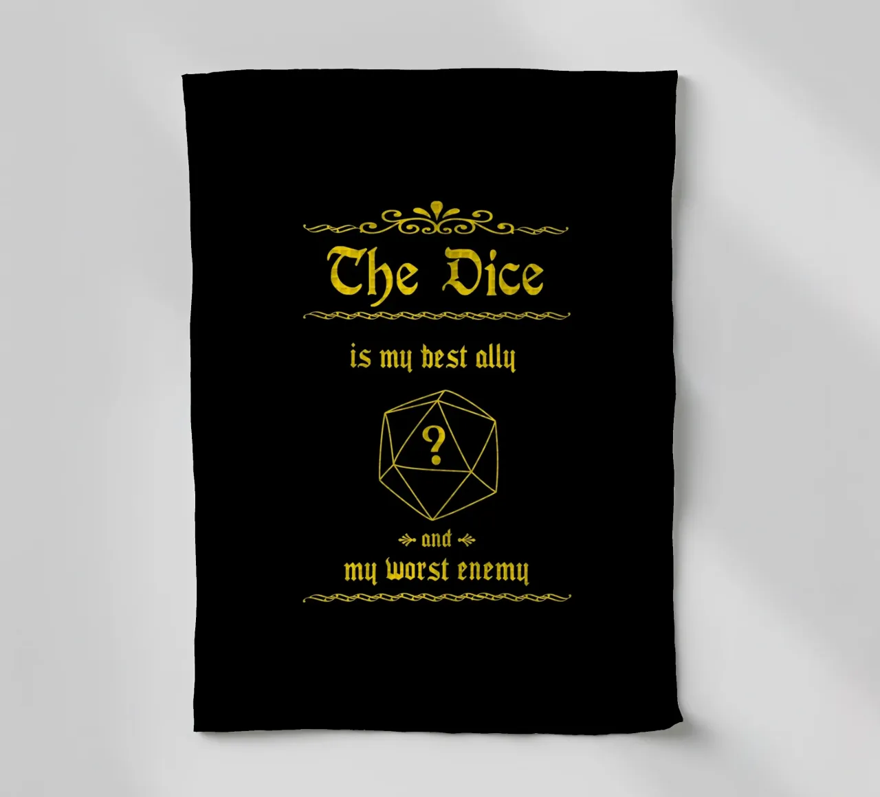 The dice is my best ally and my worst enemy tea towel by Loobs