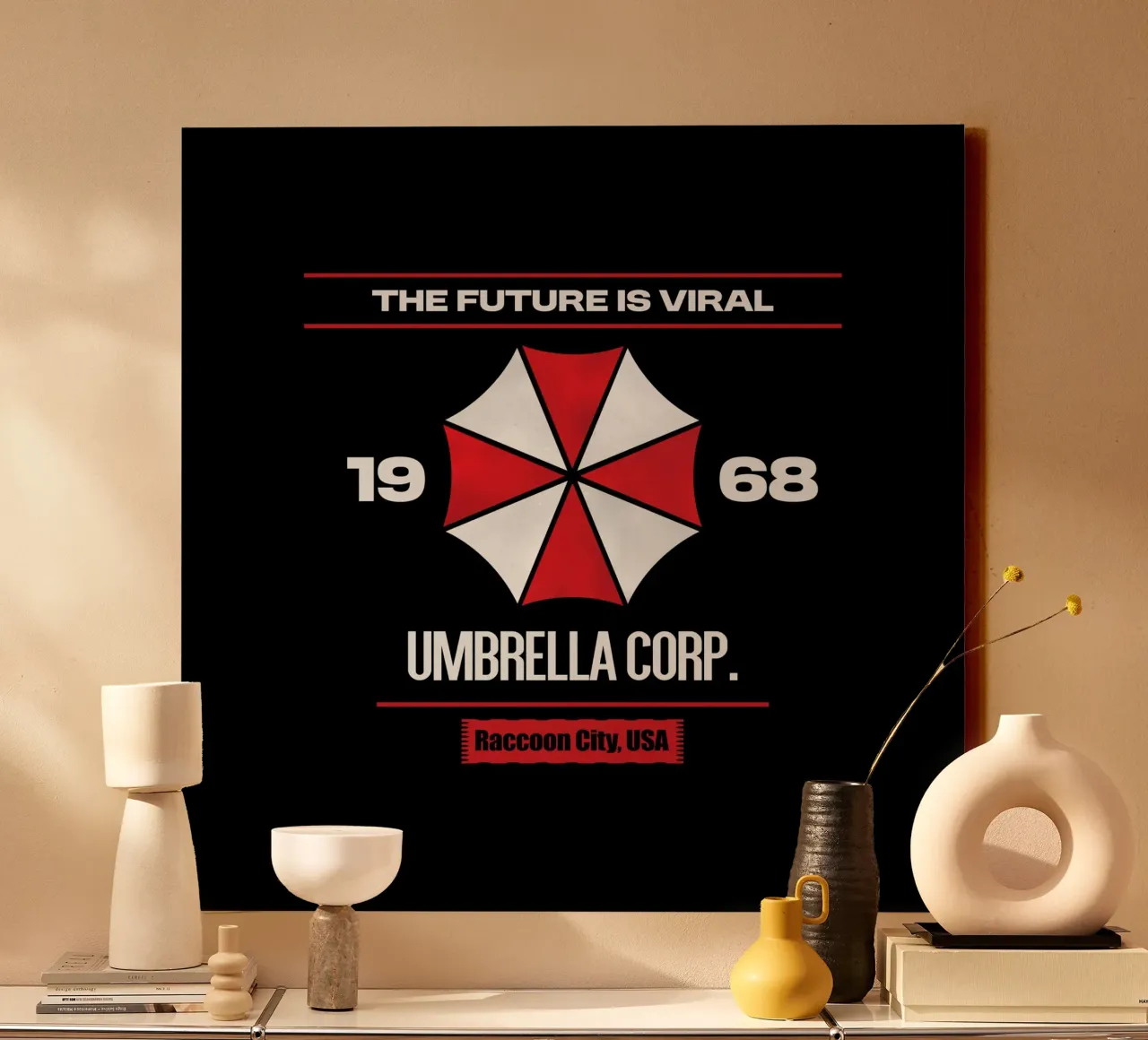 The Future is Viral - Umbrella Corp. tela con Cornice a cassetta da Loobs