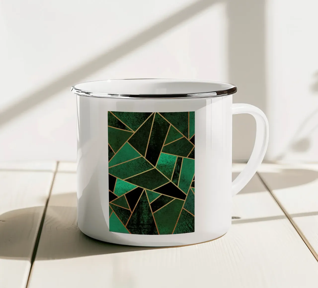 Emerald and Copper taza de esmalte de Elisabeth Fredriksson