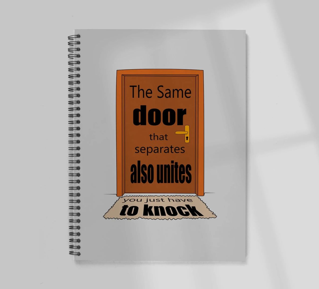 The same door that separete also unite spiral notebook by Loobs