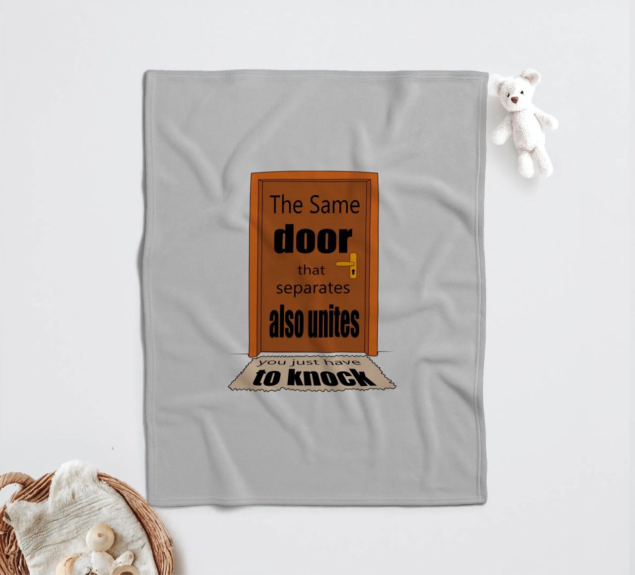 The same door that separete also unite fleece blanket by Loobs