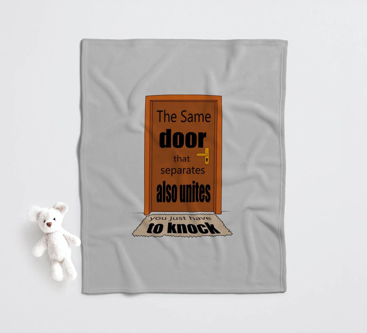 The same door that separete also unite fleece blanket by Loobs
