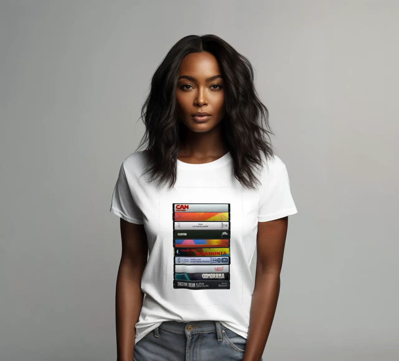 Krautrock-albums - Verzamelde cassetteprint dames t-shirt getailleerd van MrMustardPrints